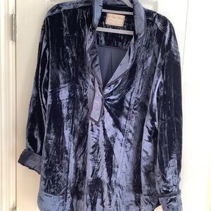 Gorgeous deep blue Free People Velvet Top